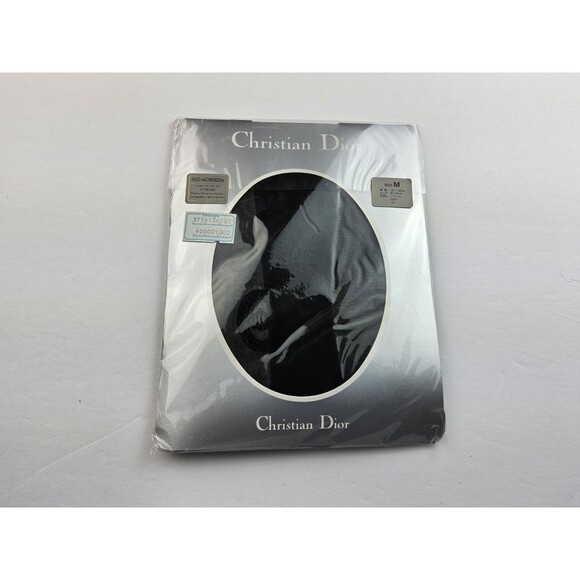Vintage Christian Dior Embroidered Logo Pantyhose Tights Japan Size M - Picture 1 of 5